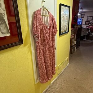 BloomChic Pink Floral Midi Dress